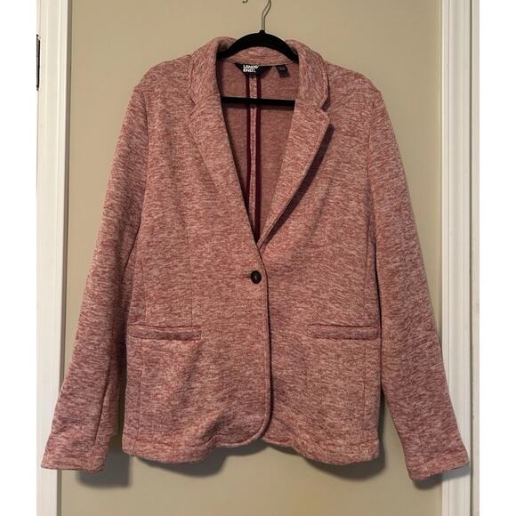 Lands' End Sweaters - Lands End Blazer Womens Rosy Soft Knit Lined Pockets Notch Collar Size L